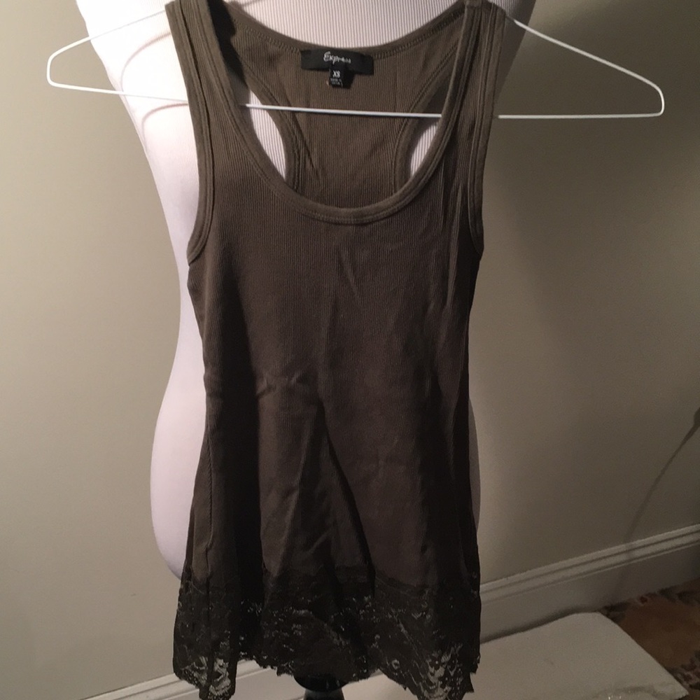 Express Jersey tank with lace bottom